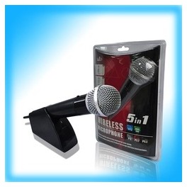 Microfones Wireless 5 em 1 Wii / XBOX 360 / PS2 / PS3 e PC